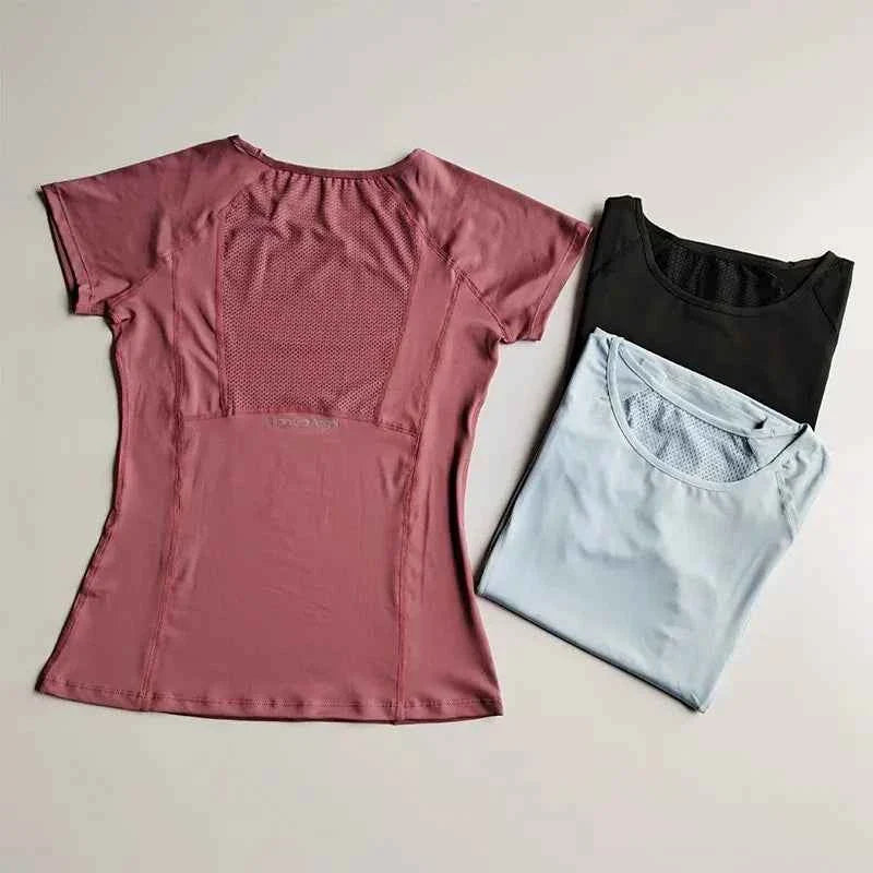 Quick-Dry Mesh Yoga T-Shirt